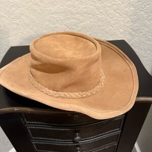 North Star Leather Genuine Leather Tan Western Hat Size Medium